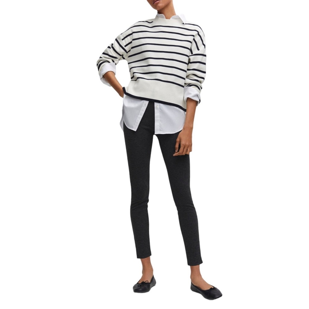 MANGO Houndstooth Knit Leggings - S